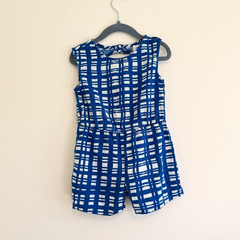 Old Navy linen romper with key hole back 4T